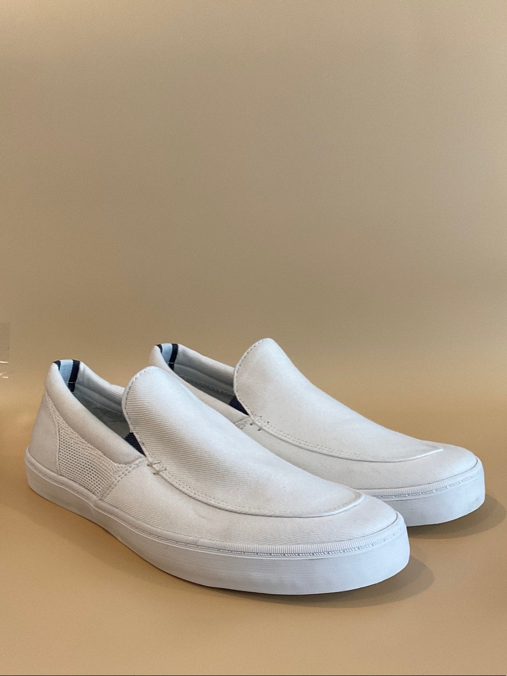Sperry Men's Slip-On Canvas Sneakers in White - Picture 2 of 9